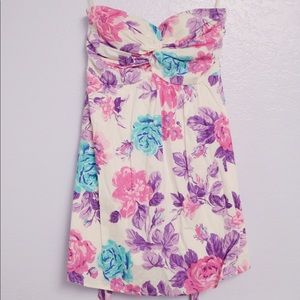 NEW Floral Strapless Mini Dress Size 4